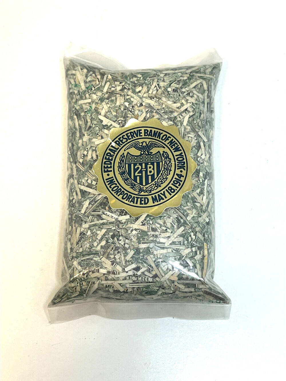 Federal Reserve Bank of New York Shredded Worn Out Notes Currency Bag
